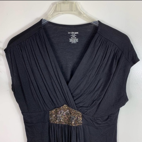 EUC Lane Bryant embellished black top size 14/16 - Picture 2 of 5